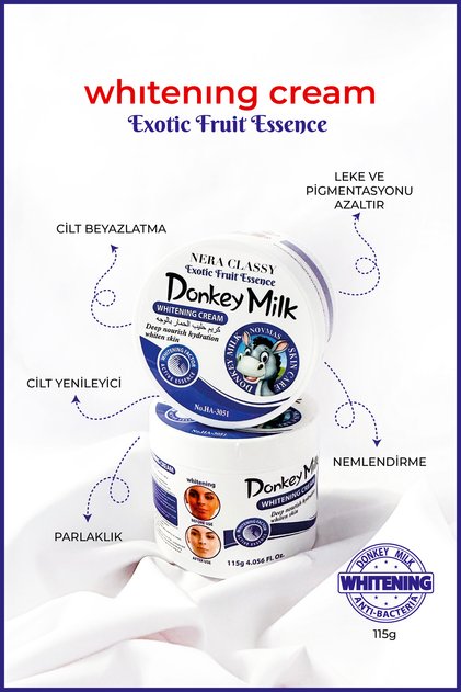 Donkey Milk Whitening Cream - Snow White Skin Whitening, Brightening Anti-Blemish 115g (Blue)