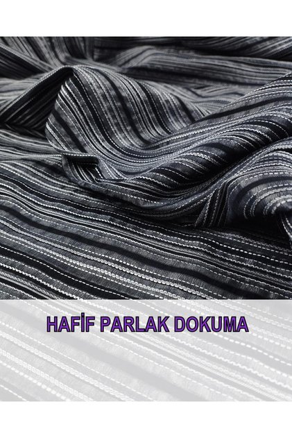Transverse Stripes Gray Black Thin Soft Woven - En: 150