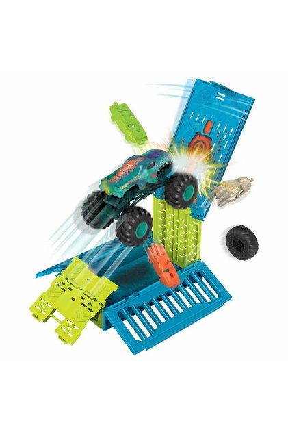 Hnc29 Hot Wheels Monster Trucks 1:24 Mega Wrex's Crash Cage