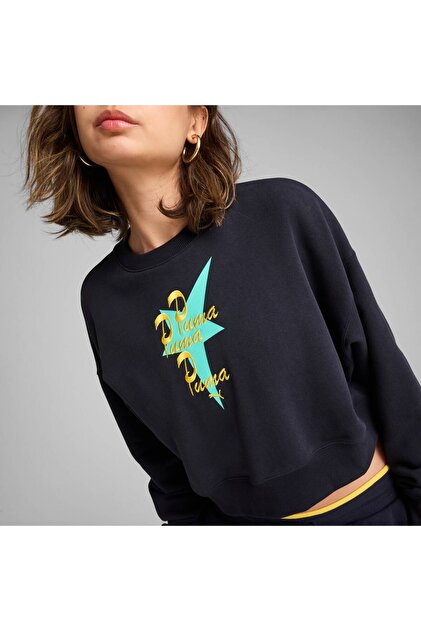 ROAD TO UNITY Kadın Geniş Kesim Bisiklet Yaka Sweatshirt
