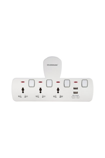 3-Way Power Wall Socket with Individual Switches- OMES1862D