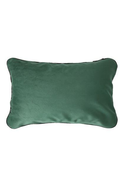 Throw Pillow Pillow Case with Black Piping on the Edge Emerald Color 50X30