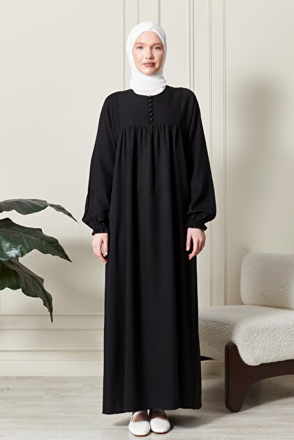 knee length dresses for ladies Grey Linen Prayer Gown main image 0