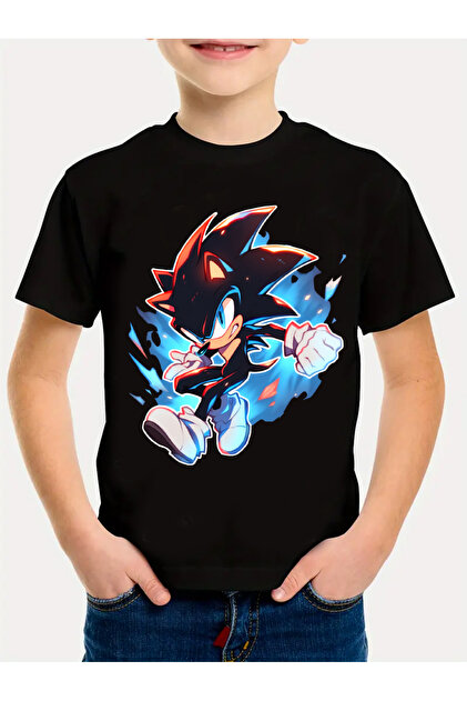 Çocuklar İçin %100 Pamuklu Sonic Tişört
