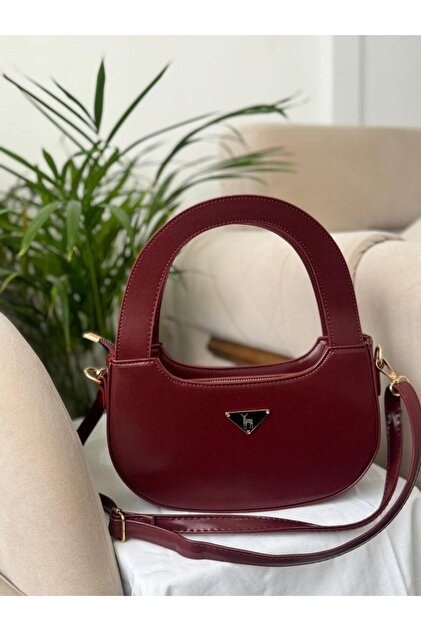 Women's Burgundy Design Model Cross Strap Shoulder Bag