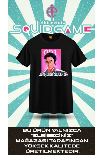 Squid Game No:001 Digital Fanart Spouse Lover Combination Valentine's Day T-Shirt - Price Is for One Piece.