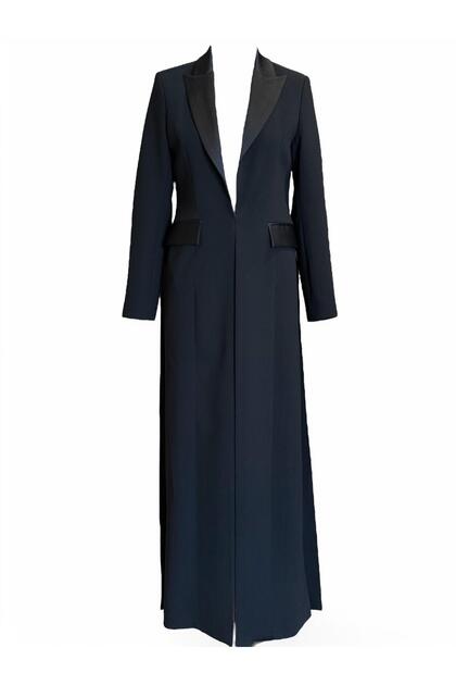 Maxi Blazer/Saten yaka