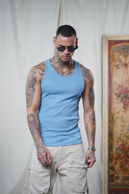 Slim Fit Camisole Flexible Plain Men's Sports Athlete