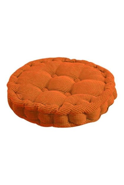 Round Soft Velvet Decorative Cushion Chair Pad Attractive Colors - Orange
