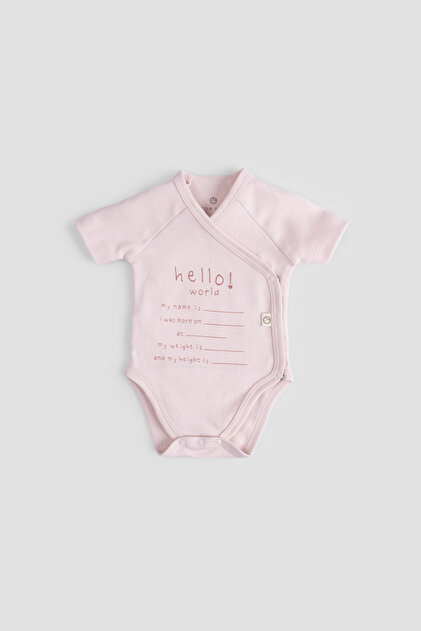 Little Gusto Organic Cotton Hello World Short Sleeve Pink Double