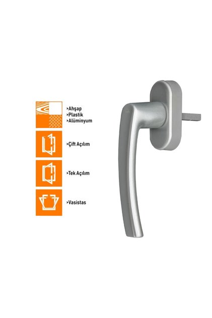Line Secustik Pencere Kapı Kolu Pvc Pimapen Gümüş