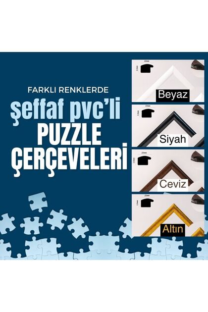 CreaWitch Puzzle Çerçevesi - 48x68 cm 1000 parça Renkli Siyah