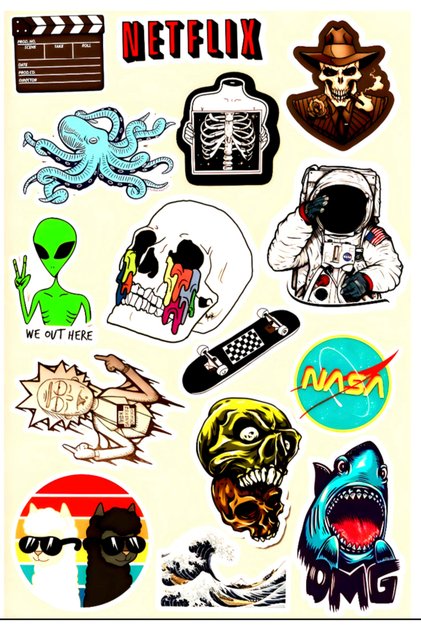Nasa - Removing for Skateboard, Octopus, Astronaut and Shark Stickers, Laptop, Motorcycle, Helmet