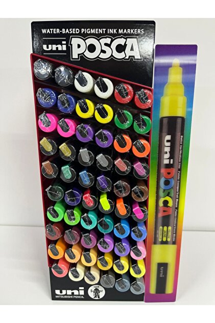 週末限定セール❢POSCA マーカー 　まとめ売り Uni Posca 60'lı Stand Hediyeli Dev Set (49 FARKLI RENK) Pc-5m (1.8