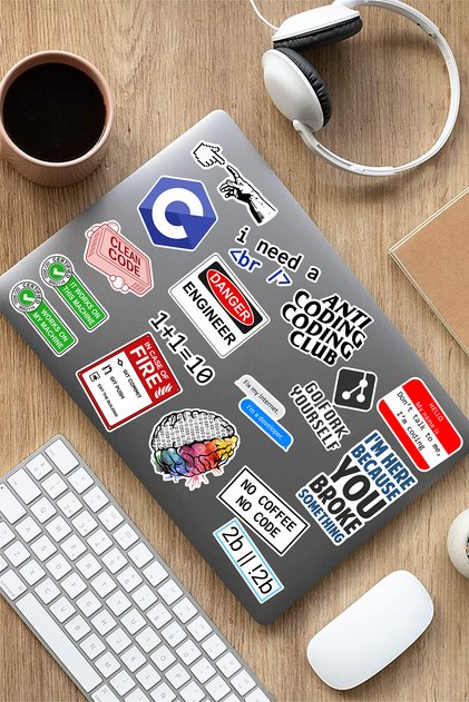 Yazılım & Yazılımcı Temalı Laptop Notebook Tablet Sticker Set 3