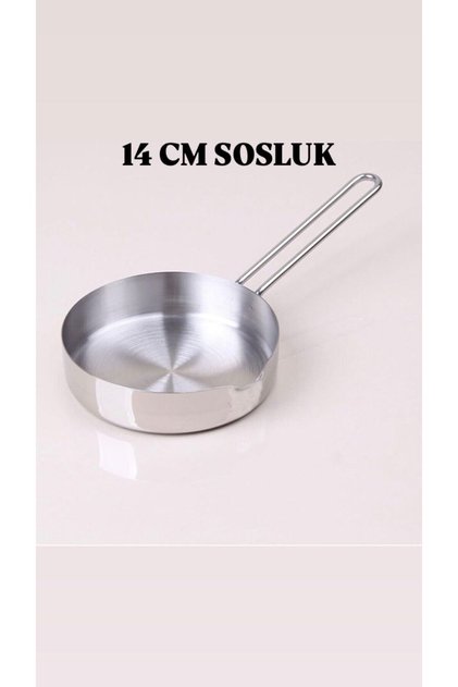 Paslanmaz Çelik Sos Tavası Tabansız 14 Cm Kaçerola