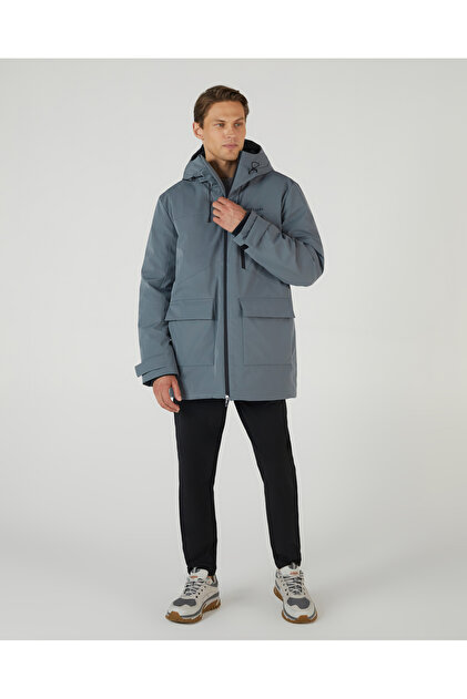 Skechers M Outerwear Coated Jacket Erkek Gri Mont S242049-003