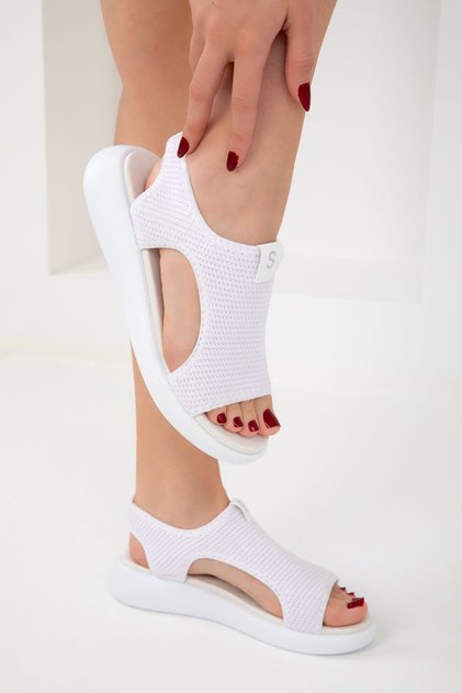 White Women's Sandals 16136