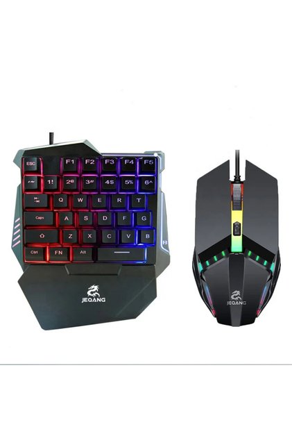 Kablolu Taşınabilir Tek El Oyun Klavye Mouse Seti