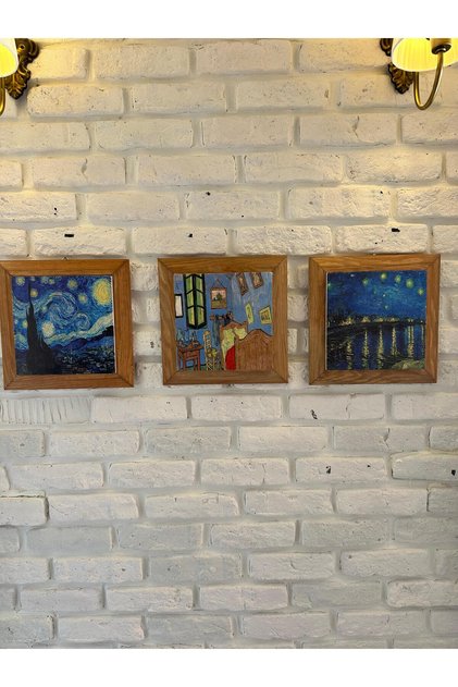 Set of 3 Stone Painting Boards with Solid (Wood) Frame 26X26 Set