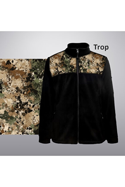 صوف سوفتشيل بسحاب كامل مضاد للبيلينغ مع تصميم عسكري مموه