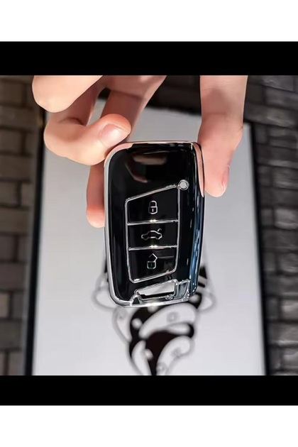For Volkswagen Passat B8 B8,5 Black Silver Nano Rubber Car Key Case Control Container Case