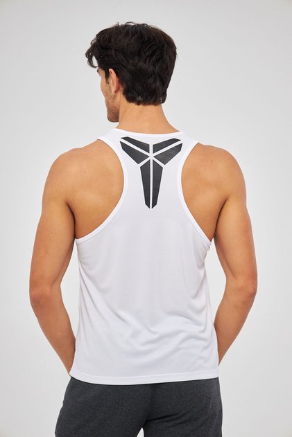 Men's Athlete's Tank Top Printed White Color