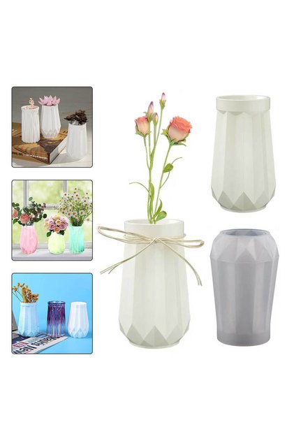 Epoksi Reçine Silikon Kalıp Vazo Kalıbı Beton Taş Tozu Vazo Mumluk Kalıbı 10.5X6.5 CM