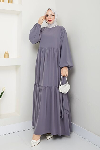 SERRA MODA Islami Mina Tesettür Ferace Bol Kesim Elbise - Fiyatı