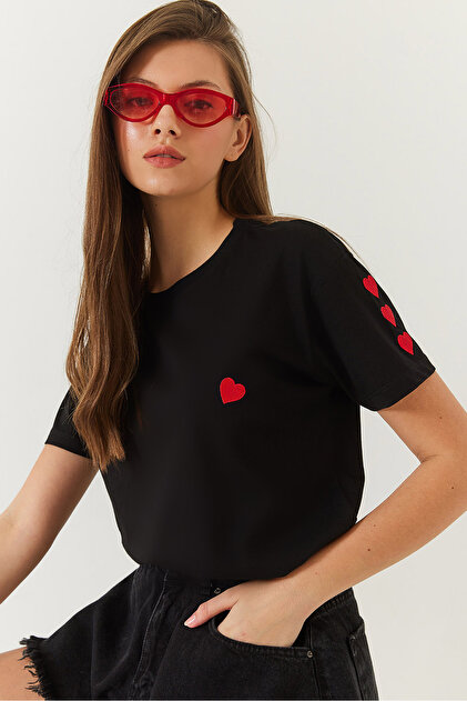 Bianco Lucci Kadın Kalp Nakışlı Tshirt 60602008 - Fiyatı, Yorumları
