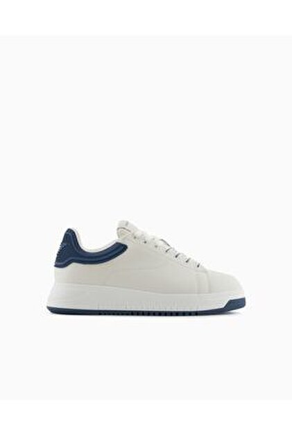 おちゃ213 Armani Exchange Logolu Hakiki Deri Sneaker Ayakkabı Erkek AYAKKABI