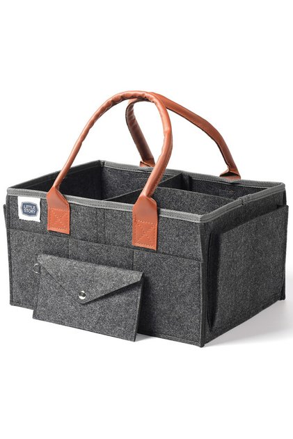 Diaper Caddy + Travel Pouch - Medium - Dark Grey
