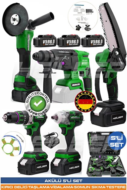 HEİLBER ALMAN GREEN 5524Y KOMBO 5'Lİ KÖMÜRSÜZ PROFESYONEL SET 2
