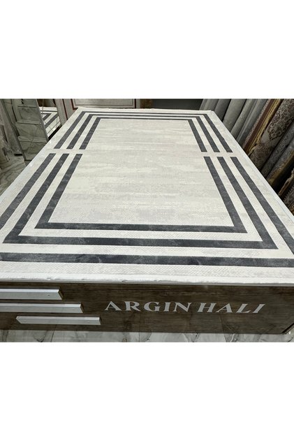 Bambu Halı Antrasit Krem Argın Halı