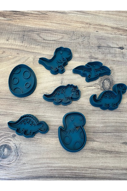 Dinosaur Shaped Cookie Mold and Stamp - Set of 7