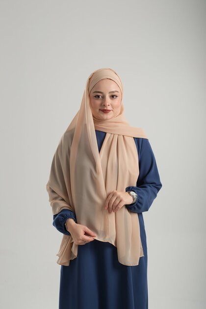 Milk Coffee Practical Instant Wearable Bonnet Shawl Chiffon Cross 2001_26