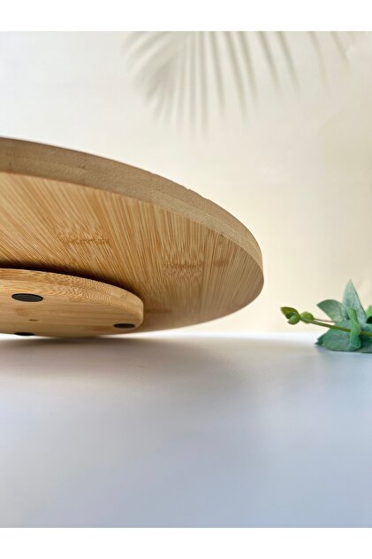 Bamboo 31 cm Swivel Pizza Board - Cheese & Breakfast Serving Presentation Plate
