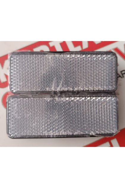 Motosiklet Uyumlu Reflektör Dikdörtgen 3.5cm x 9cm Beyaz