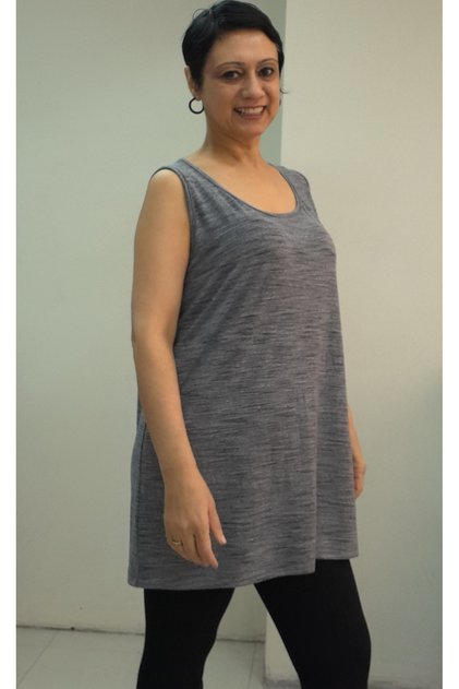Smoked thick suspender combed cotton viscose T-shirt