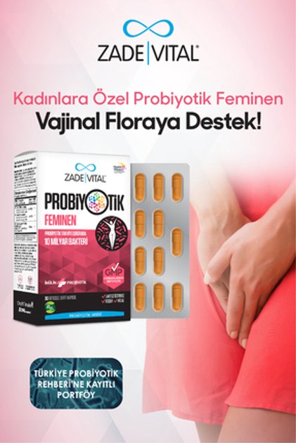 Zade Feminen Probiyotik Takviye Edici Gıda 30 Kapsül