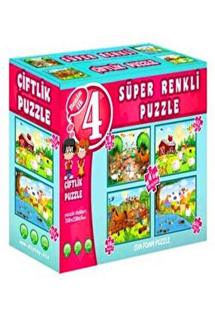 Diytoy Puzzle Süper Renkli Çiftlik 4'lü - Fiyatı, Yorumları