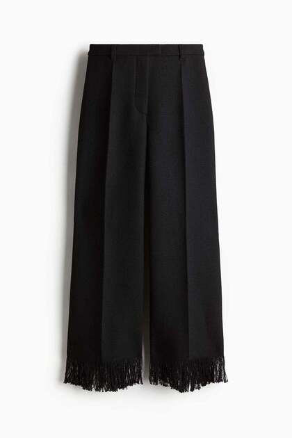 Frayed-hem trousers