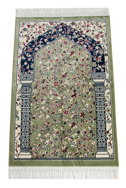 Ravza Desenli Halı Tipi Dokuma Seccade - Yeşil