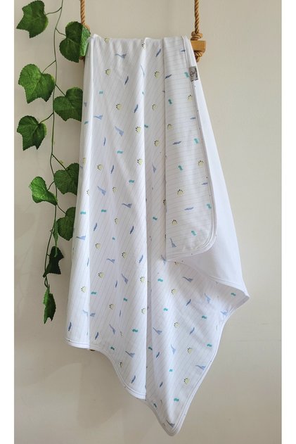 Outlet Single-Layer Cotton Combed Cotton Swaddle Blanket for Girls and Boys Newborns/Baby Striped Dino