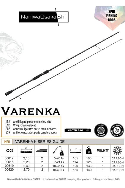 Naniwa Osaka Shi Varenka 210cm 5-20gr Spin Olta Kamışı