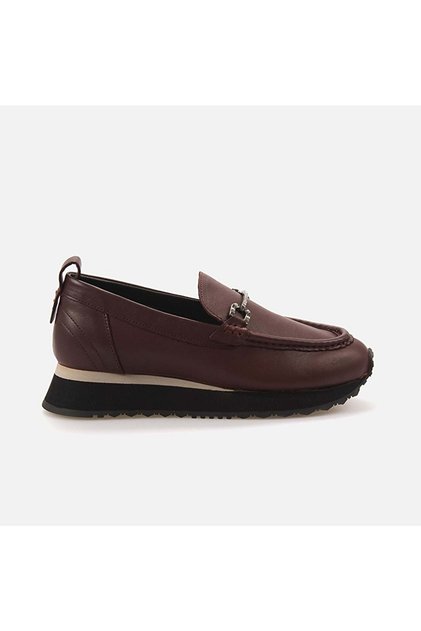Women's Genuine Leather Claret Red Casual Shoes