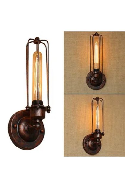 RETRO,VİNTAGE,RUSTİK FIRÇALI BAKIR 1XE27 MAFSALLI HAREKETLİ BAŞLIK METAL DUVAR APLİK