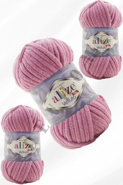 Alize Velluto Velvet Hand Knitting Rope Cardigan Booties Home Boots Scarf Hat Blanket Slippers 3 Pieces