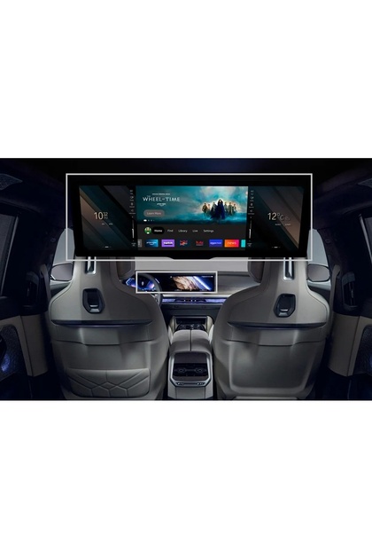 شاشة لمس متوافقة مع BMW I7 موديل 2022-2026 وشاشة عرض خلفية للتلفزيون، مجموعة كاملة من واقيات الشاشة النانوية 9h