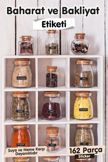 Baharat Ve Bakliyat Etiketi 162 Adet Etiket Suya Dayanıklı -T1202